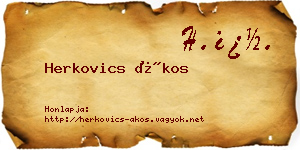 Herkovics Ákos névjegykártya